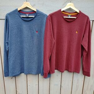 U.S. Polo Assn. Men's NWOT Bundle Blue and Maroon Long Sleeve T-Shirts Size LG